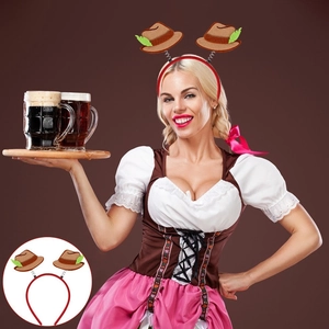 Diadema para Oktoberfest con mini sombreros de resorte para disfraces de fiesta y eventos
