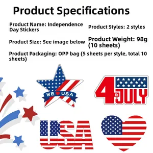 Detail of 4th of July temporary tattoos set with USA flags and patriotic star patterns