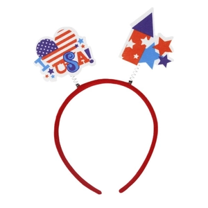 Serre-tête Fête de l'Indépendance USA avec cœurs drapeau américain et motif fusée