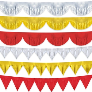 Metallic PET Foil Fringe Banner Semicircle Triangle Tassel Garland For Birthday Party Wedding Christmas Backdrop Decoration