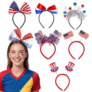 Set of 7 American flag headbands for World Cup and 4th of July party costumes