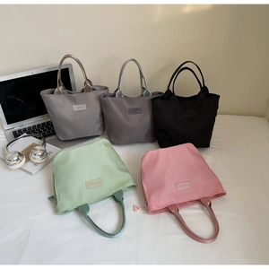 Minimalist nylon tote bags in five solid colors for casual daily use and travel