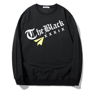 Men Plus Size Streetwear Crewneck Sweatshirt Fashion Gothic Letter Printed Loose Long Sleeve Cotton Blend Pullover Top
