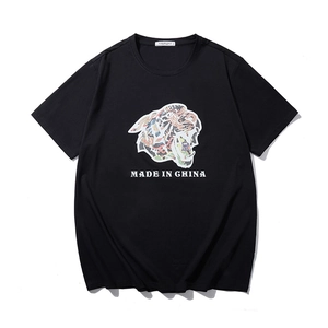 Men Plus Size Cotton Printed T-Shirt Loose Fit Cartoon Tiger Monkey Pattern Short Sleeve Summer Casual Crew Neck Casual Tee