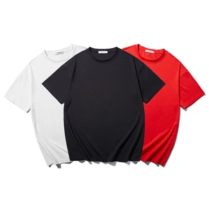 Heren Oversized T-Shirt Grote Maten Modal Katoenmix Afhangende Schouders Effen Kleur Ronde Hals Korte Mouw Top