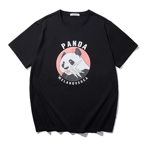 Men's Plus Size T-Shirt Summer Cotton Spandex Blend Short Sleeve Graphic Printed Panda Bear Wild Cat Loose Trendy Casual Top