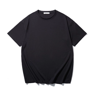 Oversized heren T-shirt van zwart modal met ronde hals en hoogwaardige zachte stoftextuur