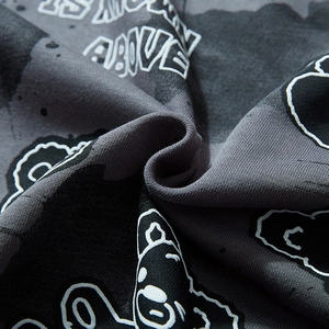 Dark grey oversized bear print sweatshirt with camouflage pattern and high-quality fabric