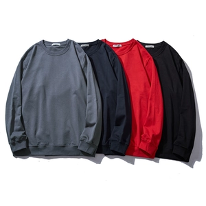 Men's Plus Size Crewneck Sweatshirt Solid Color Loose Fit Long Sleeve Cotton Blend Pullover Casual Autumn Top