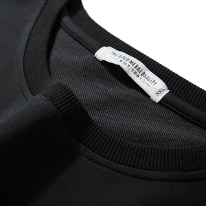 Sweatshirt noir oversize classique avec col côtelé de qualité et étiquette de marque taille 3XL
