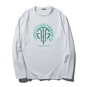 T-Shirt à Manches Longues Col Rond pour Hommes Grande Taille Ample Streetwear Coton Brossé Imprimé Graphique Géométrique Lettres Décontracté