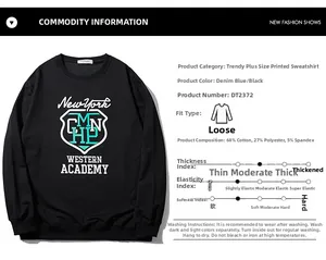 Vue détaillée de la composition du sweat-shirt noir et de la texture du tissu de qualité
