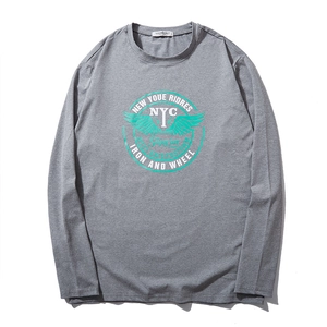 Plus Size Men Vintage Graphic Print Long Sleeve T-Shirt Brushed Cotton Blend Round Neck Loose Casual Streetwear Tee Top
