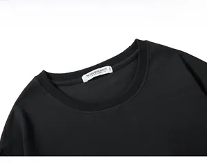 Close-up of black 3XL sweatshirt crew neck with ribbed collar and white inner label