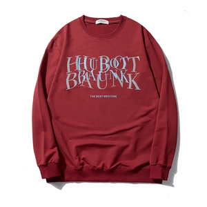 Men Plus Size Sweatshirt Cotton Blend Letter Print Crewneck Long Sleeve Pullover Autumn Casual Streetwear Loose Fit Top