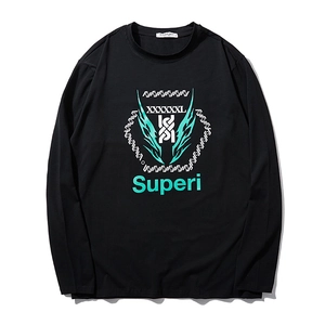 Men's Plus Size Long Sleeve Cotton T-Shirt Graphic Letter Print Round Neck Casual Streetwear Pullover Tops Black Dark Gray