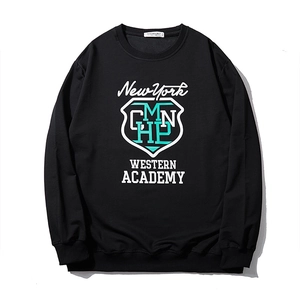 Sweat-shirt Grande Taille pour Homme Imprimé Lettre Pull-over Style Universitaire Américain Ample Décontracté Manches Longues