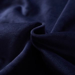 Men's winter thick fleece hoodie in navy blue color with soft velvet fabric texture