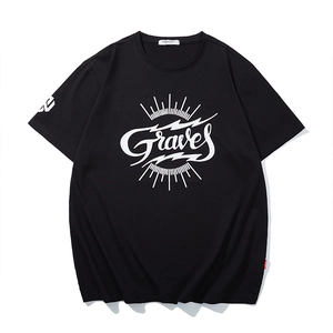 Maglietta da Uomo Taglie Forti in Cotone con Grafica Casual Vestibilità Larga Stampa Lettere Graves Manica Corta Streetwear Estate
