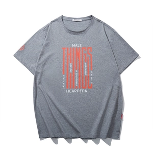 T-shirt homme gris ample avec imprimés graphiques Stay Wild rouges et blancs