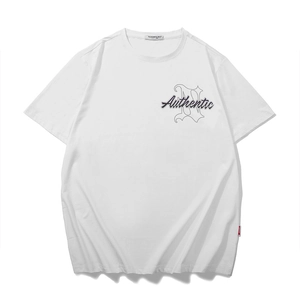 T-shirt en coton blanc grande taille pour homme avec imprimé graphique de lettres stylées