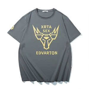 T-Shirt Grande Taille Homme Mélange Coton Coupe Décontractée Manches Courtes Haut Casual Streetwear Été Dorure Col Rond