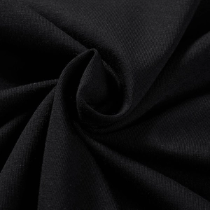 Close-up of premium black cotton fabric texture for oversized printed t-shirt