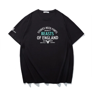 Men Plus Size Short Sleeve T-Shirt Vintage Letter Print Cotton Blend Loose Fit Summer Casual Crew Neck Graphic Top