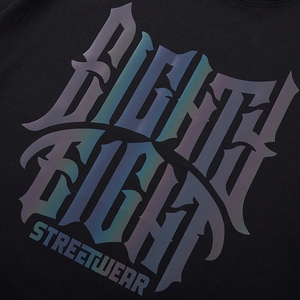 T-shirt noir street style avec imprimé métallique Eighty Eight et logo streetwear