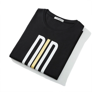 T-shirt noir surdimensionné pour homme avec grand imprimé géométrique DID blanc et or