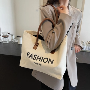 Bolso tote grande Fashion Paris con correas de cuero marrón para mujer