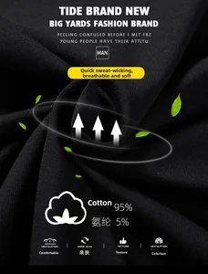 Gros plan sur le tissu noir 95% coton 5% élasthanne mettant l'accent sur la respirabilité