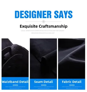 Detailed macro view of high-quality stitching and fabric texture on men's black sports shorts