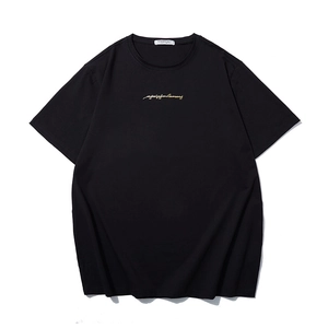 Men Plus Size Casual T-Shirt Short Sleeve Cotton Printed Gold Letter Graphic Tee Loose Plus Size Tops For Men