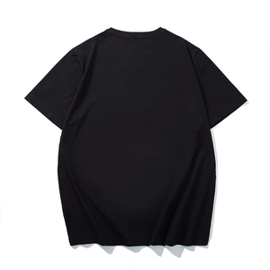 Μαύρο ανδρικό T-shirt σε μεγάλο μέγεθος με κλασική στρογγυλή λαιμόκοψη πίσω όψη