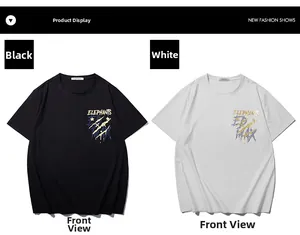 Comparaison de t-shirts oversize noirs et blancs avec imprimés d'éléphants style graffiti