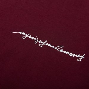 T-shirt oversize bordeaux en coton avec imprimé graphique blanc de style artistique