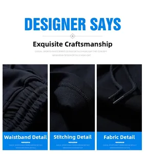 Detail of drawstring waist and high-quality stitching on these men's casual sports shorts