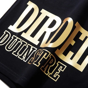 Short de sport ample noir pour homme avec imprimés graphiques dorés Dirdee