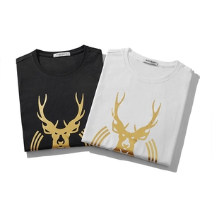 Maglietta da Uomo Taglie Forti in Foglia d'Oro Estiva Comoda Misto Cotone Manica Corta Grafica Lettere Casual Oversize