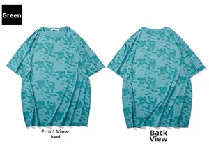 Vues avant et arrière du t-shirt vert à séchage rapide avec texture pixel 3D