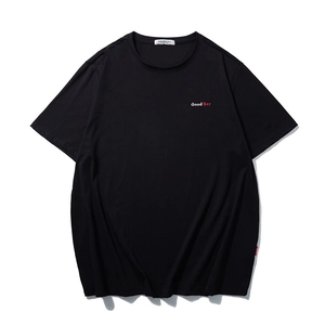 Men Plus Size Cotton Embroidered T-Shirt Loose Fit Summer Short Sleeve Graphic Tee Crew Neck Top For Big And Tall Men
