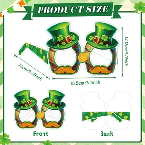 St. Patrick's Day Partybrille mit Kleeblatt- und Koboldhut-Design für Dekorationen
