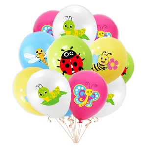 Vibrant insect-themed party balloons with butterfly, bee and dragonfly prints for kids