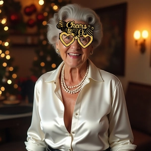 Close-up of Cheers to 70 birthday party glasses featuring gold glitter and star accents