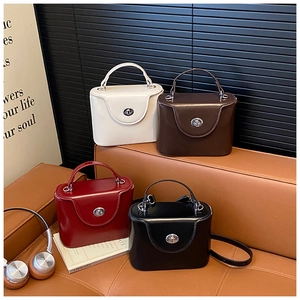 Série de sacs boîtes vintage en blanc, marron, rouge et noir avec fermoirs en métal