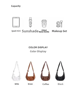 Detail showing high-capacity interior fitting iPad and umbrella in soft leather bag