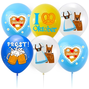 Lot de ballons Oktoberfest avec motifs bavarois et décorations festives Prost