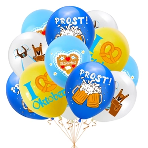 Ballons de Fête de l'Oktoberfest en Latex Décorations de Fête de la Bière Allemande Motif Oktoberfest pour Bar