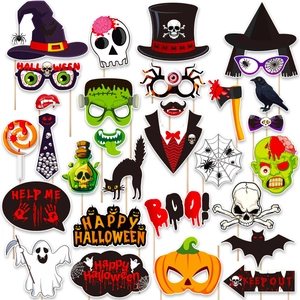 Kit de accesorios para fotos de Halloween con máscaras de calabaza y decoración de fiesta